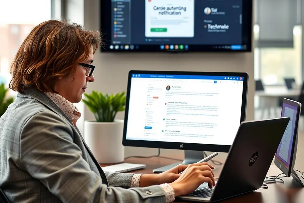 Profissional de marketing usando automação de e-mail para não esquecer um contato