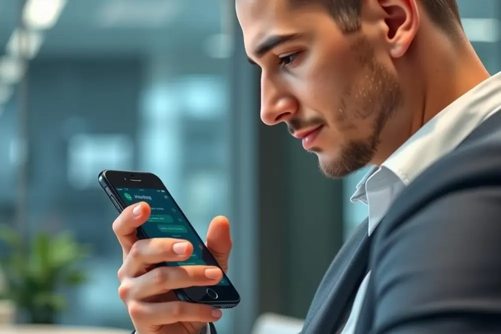 Chatbot para atendimento whatsapp automatizando respostas em smartphone