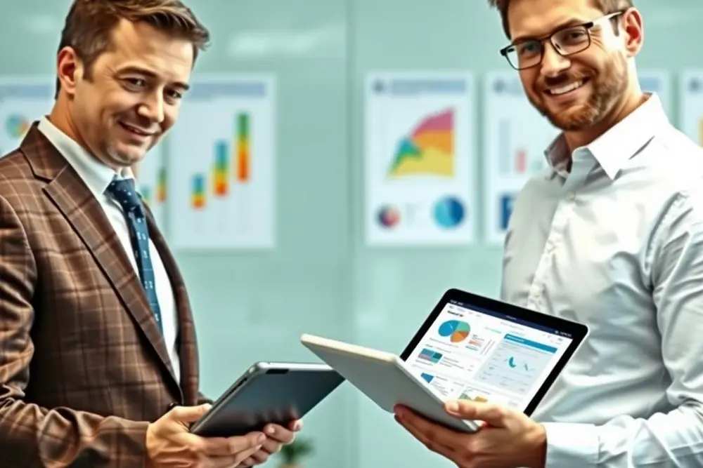 Comparação entre sistema web sob medida e solução pronta em reunião empresarial