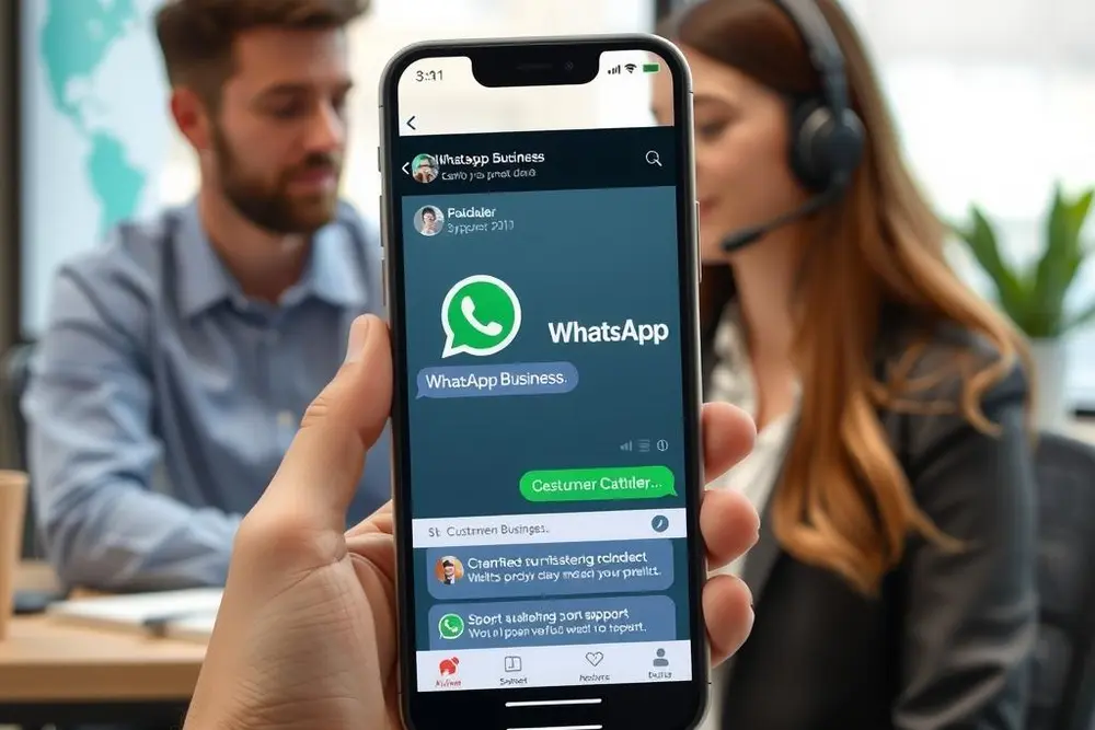 Automação para atendimento via WhatsApp Business mostrando conversa entre cliente e chatbot