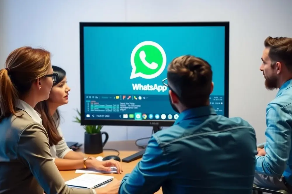 Equipe executando passos para integrar chatbot para whatsapp business