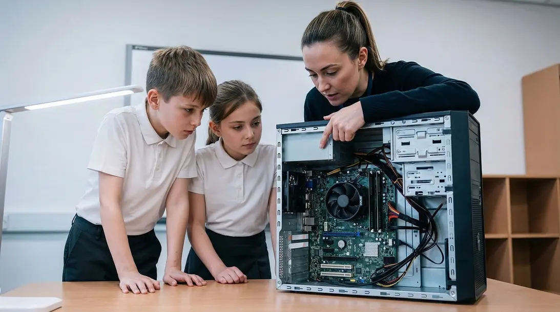 gestora escolar utilizando sistema escolar IEP para gestão inclusiva e acompanhamento individualizado