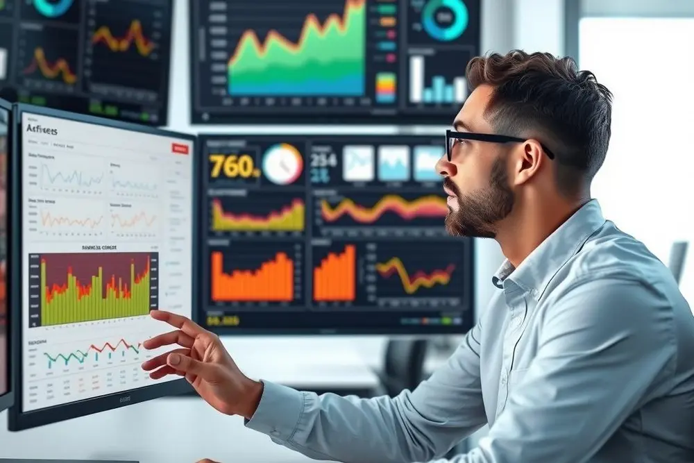 Sistema integrado mostrando vendas atualizadas, controle de estoque e dados financeiros