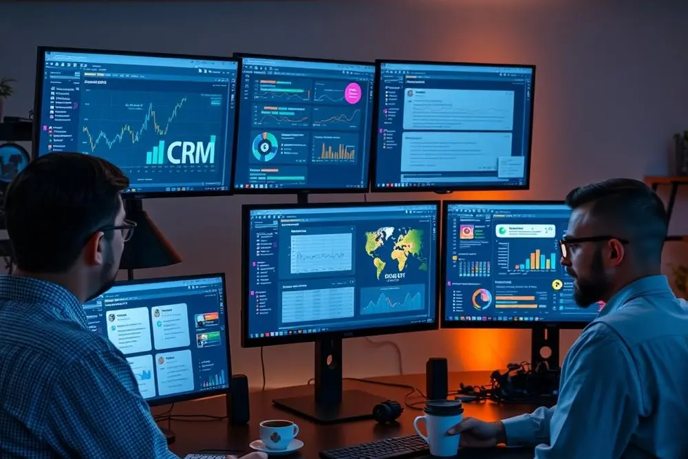 Ferramentas de automação integradas incluindo CRM, chatbot e redes sociais